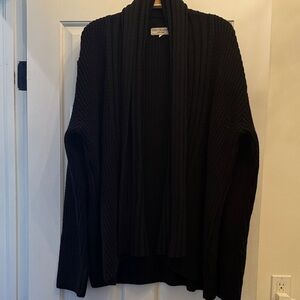 Franconia Black Ribbed Cardigan